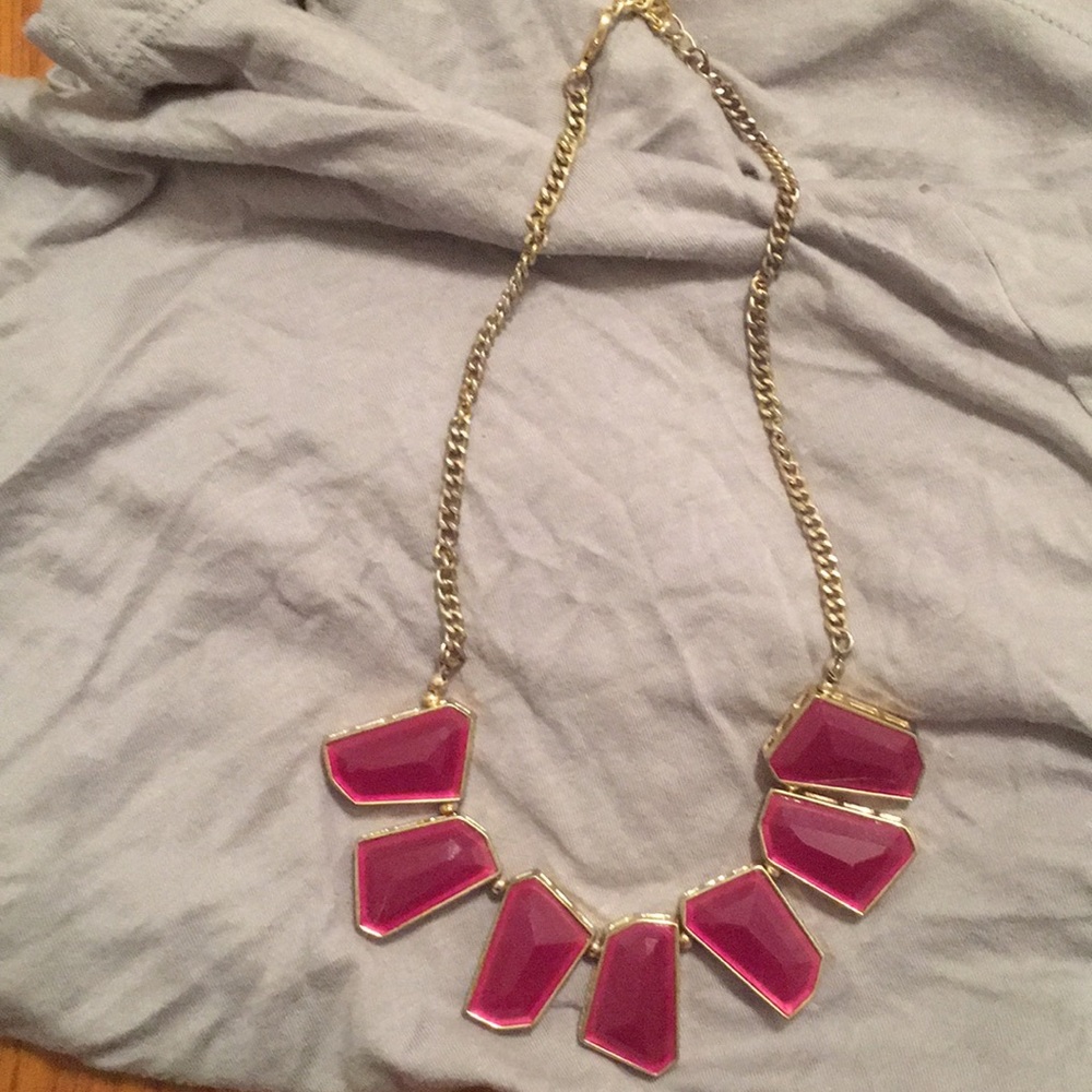 Fuchsia and gold necklace